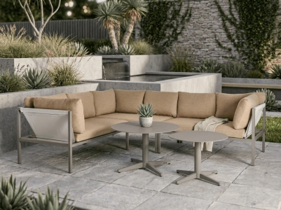 Brafab Allie-Mill Gartenm&ouml;bel-Eckloungeset 256x211x83cm inkl. Kissen, 2 Loungetische