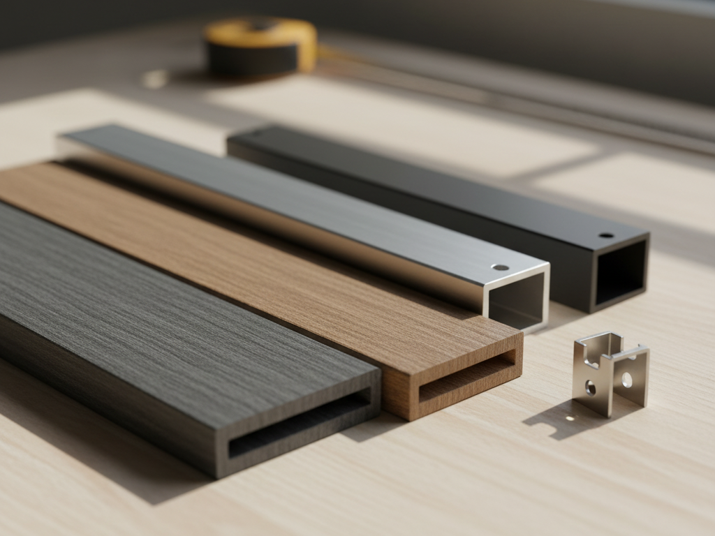 Detailaufnahme von WPC und BPC Musterstücken