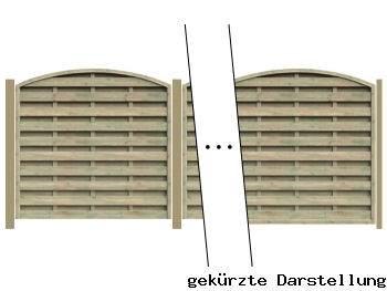 7,69m Dichtzaun kdi gr&uuml;n mit Rundbogen - ME27538