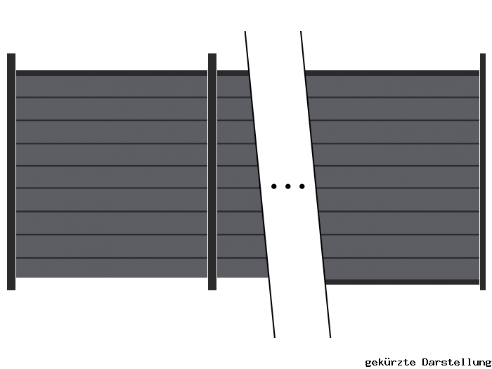 25,72m Steckzaun WPC-Alu Modular Steingrau/Anthrazit - 2 Meter hoch
