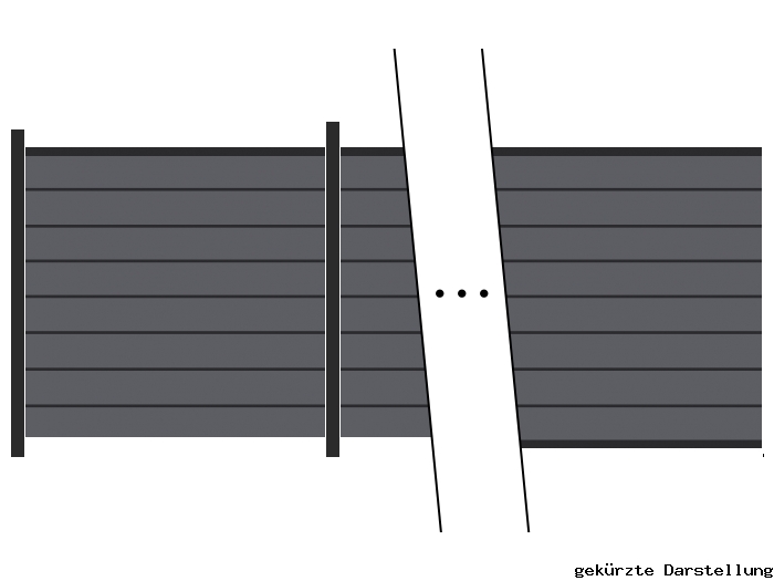 31,21m Steckzaun WPC-Alu Modular Steingrau/Anthrazit - ME64999