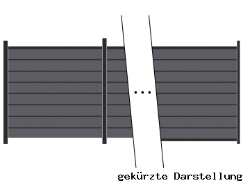 5,56m Steckzaun WPC-Alu Modular Steingrau/Anthrazit - ME64995