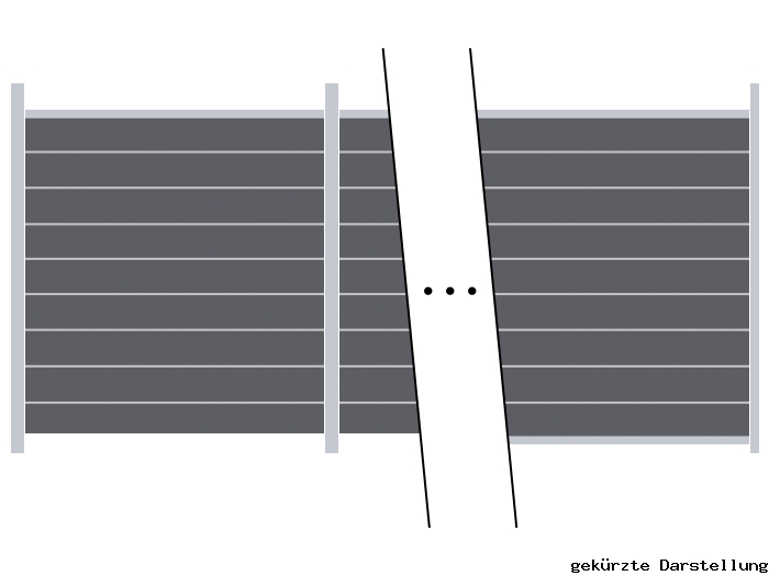 25,72m Steckzaun WPC-Alu Modular Steingrau/Silber - 2 Meter hoch