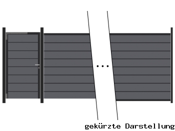 4,73m Steckzaun WPC-Alu Modular steingrau - ME34534