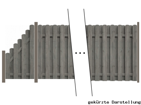 4,89m Bohlenzaun Boleo kdi grau - ME66407