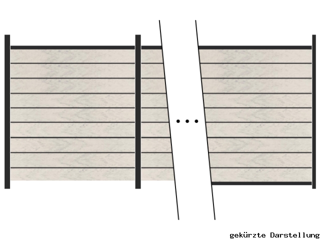 51,36m Steckzaun WPC-Alu Modular Bicolor wei�/Anthrazit - 2 Meter hoch