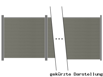5,67m GroJaSolid Steckzaun Grau Zaunreihe - ME66331