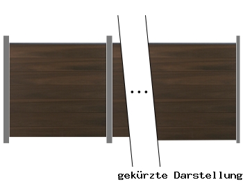 Zaunreihe 11,25m GroJaSolid Grande Walnuss co-extrudiert - ME66328