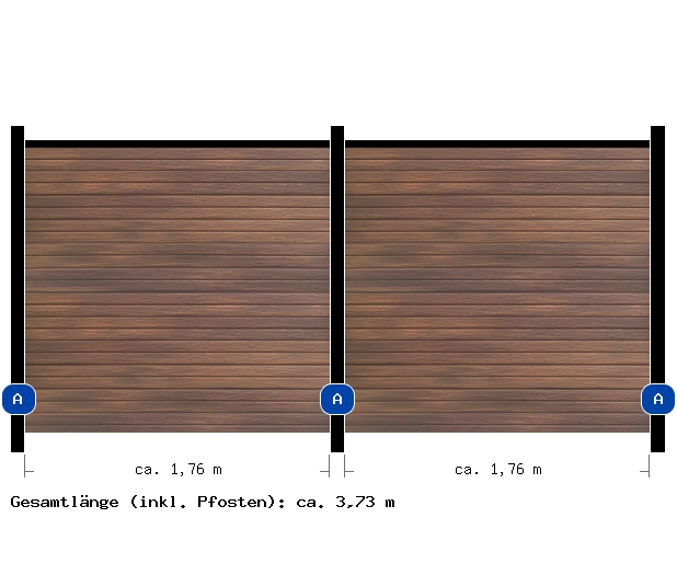 Gesamtansicht der geplanten Zaunanlage