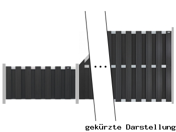 8,56m Zaun Elephant Design WPC anthrazit-alu - ME30697